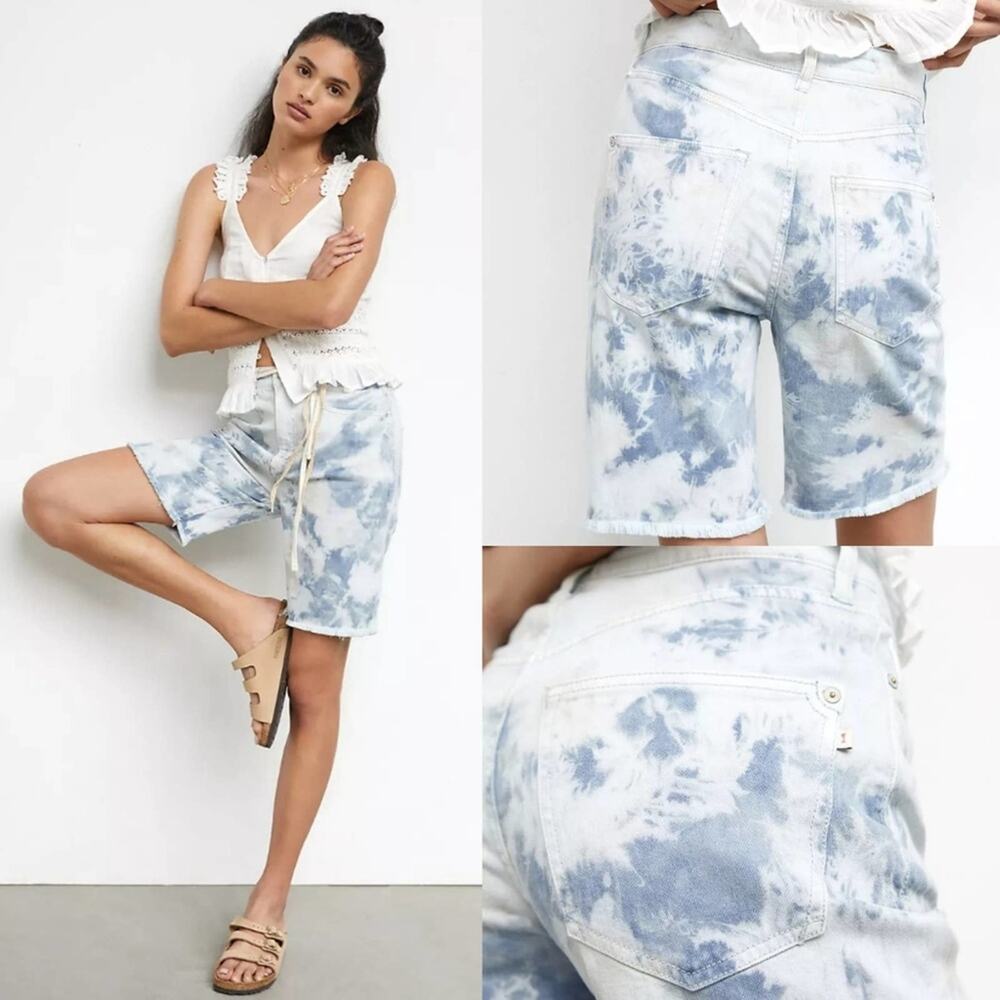 NWT Anthropologie Pilcro Ultra High Rise Bermuda Short in Novelty Wash